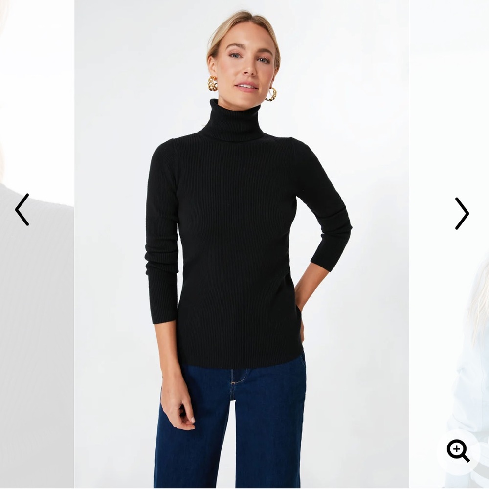Pomander Place Black Ribbed Turtleneck Sweater